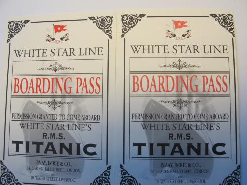 the copies of titanic's tickets